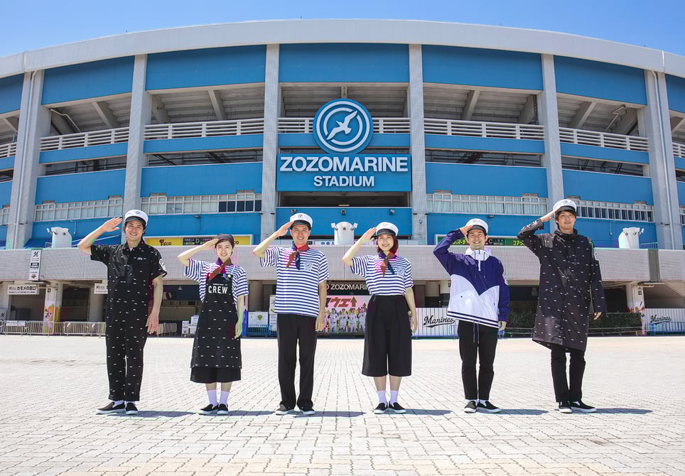 【非売品】千葉ロッテマリーンズ ゾゾマリンスタジアム クルーユニフォーム M ZOZOマリンスタジアムクルーの新クルーユニホームをプロデュース